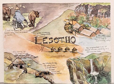 Guest paints the Maluti after Semonkong pony trek